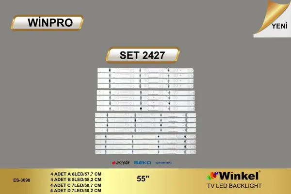 Arçelik 55 inç TV LED bar takımı Winpro SET 2427