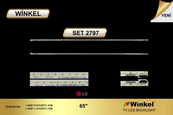 LG 65 inç TV LED bar takımı Winkel SET 2797