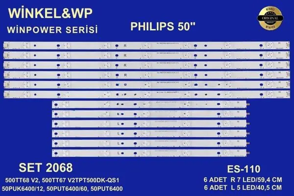 Philips 50 inç TV LED bar takımı Winkel&WP 2068