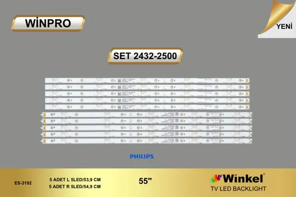 Philips 55 inç TV LED bar takımı Winpro SET 2432-2500