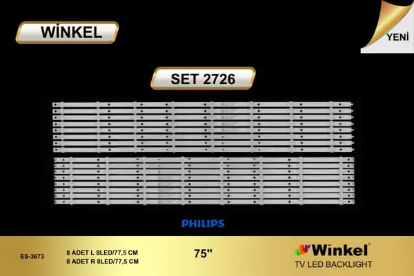 Philips 75 inç TV LED bar takımı Winkel SET 2726