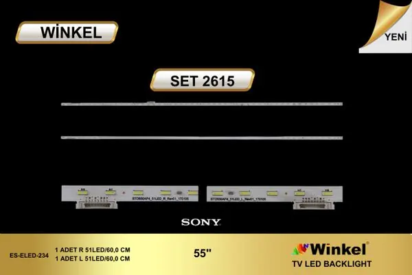 Sony 55 inç TV LED bar takımı Winkel SET 2615