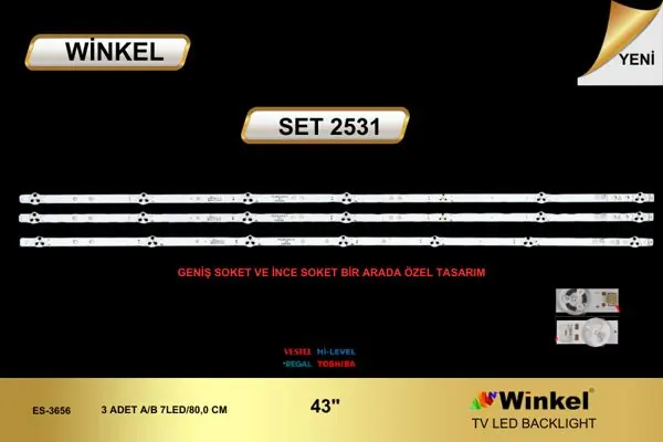 Vestel 43 inç TV LED bar takımı Winkel SET 2531