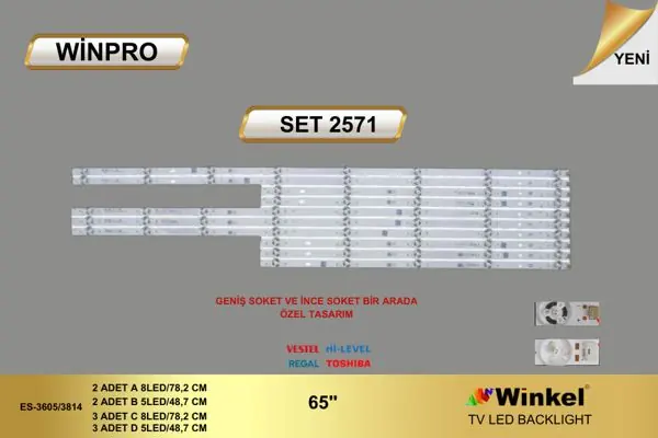 Vestel 65 inç TV LED bar takımı Winpro SET 2571-2546